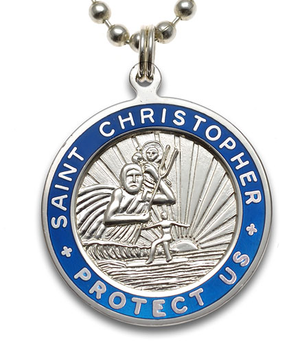 St.Christopher silver-royalblue pair item photo1