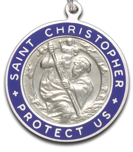 St.Christopher Large silver-blue item photo2